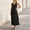 Black women's boho maxi dress a1, variant on Women's Sleeveless Maxi Dresses Round Neck Flowy Layered Boho Beach Vacation Casual Long Loose Sundresses Solid Summer Formal Dress, Black L