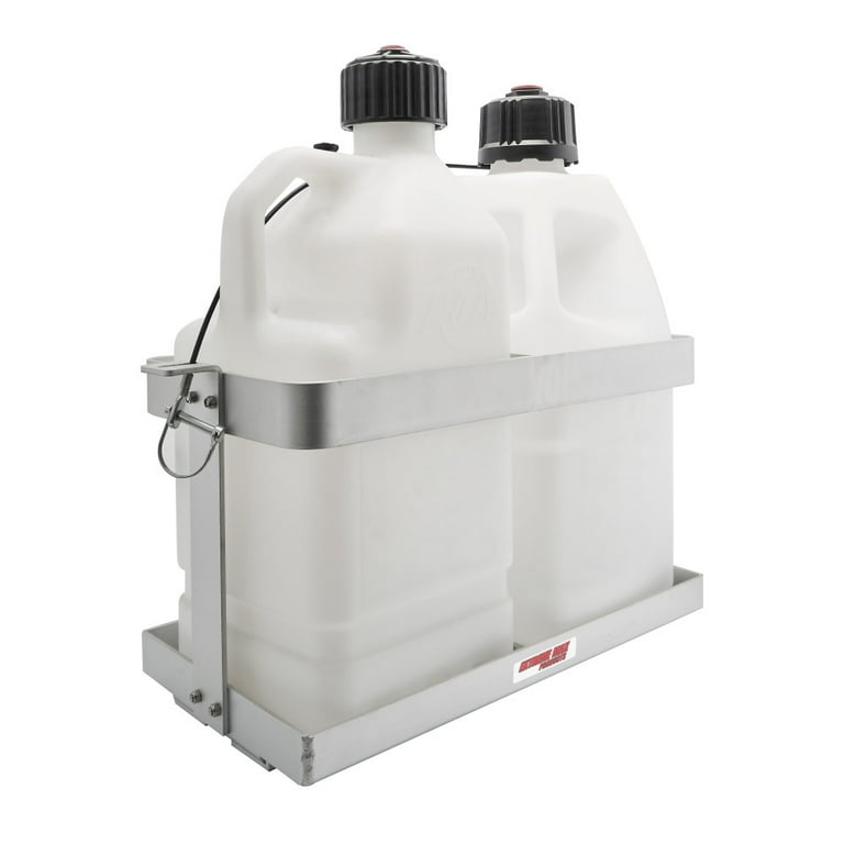 Extreme Max 5001.6157 Aluminum Single Fuel Jug Holder - Fits One 5 Gallon  Container, Storage Organizer for