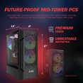 thumbnail image 4 of Gigatech Gaming Apollo 5 Gaming PC Desktop - Ryzen 5 5500, ARC A380, 32GB DDR4, 512GB SSD, RGB, Windows 11, Wi-Fi, 4 of 6