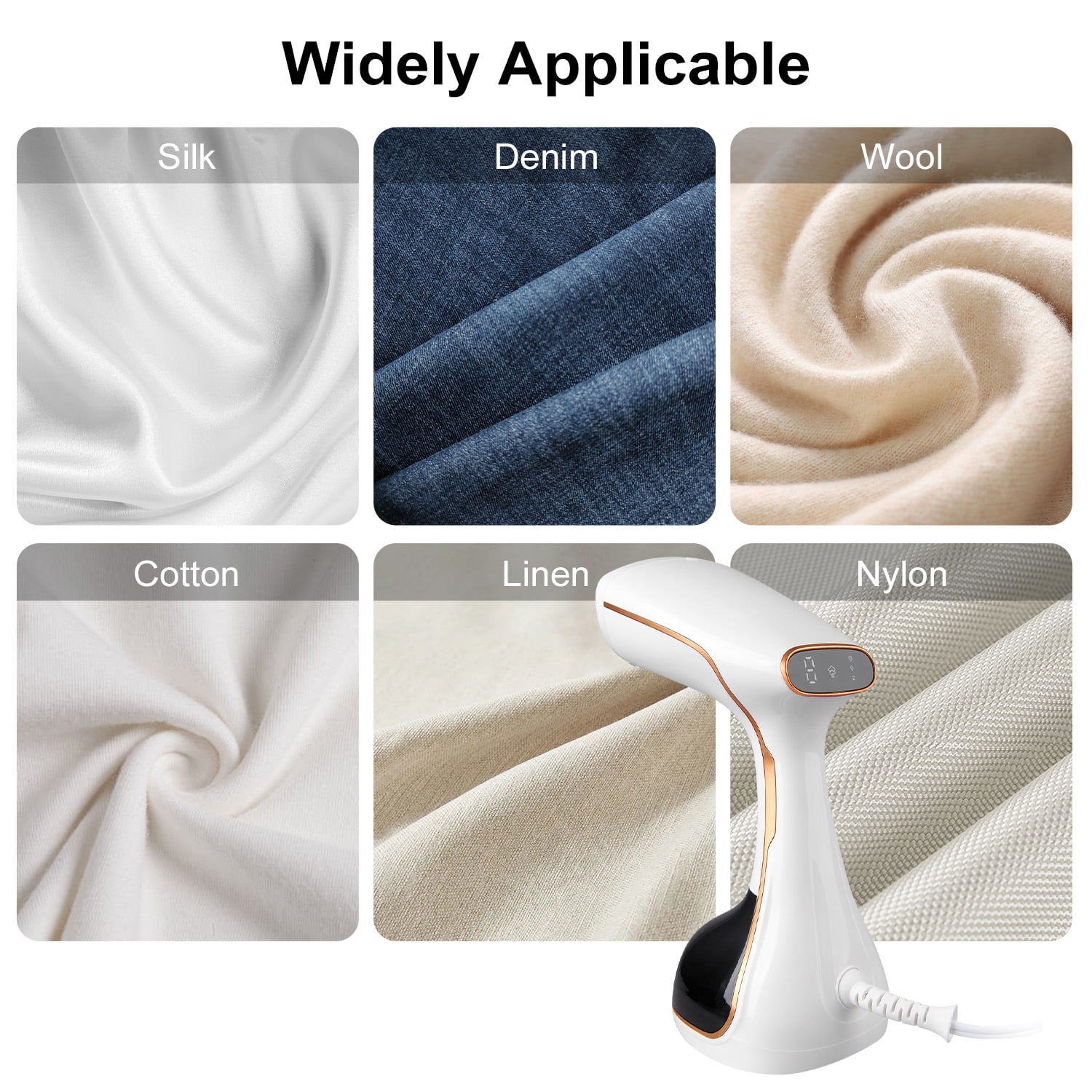 Steamer for Clothes, 1500W Fast Heat-up Clothes Steamer Handheld Garment Steamer with 3 Steam Settings, 320ml Water Tank with Cord, Portable Travel Steam Iron for Removes Wrinkle Safe on All Fabric