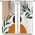 thumbnail image 3 of Bohemian Mid Century Boho Curtains, Palm Leaf Abstract Modern Minimalism Window Treatments for Living Room Bedroom Kitchen 2 Panel Fabric, 52x84 Inch, 3 of 6
