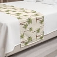 thumbnail image 2 of Hawaii Bed Runner, Repetitive Jungle Trees Pattern Hand Drawn Pastel Tropical Palms, Decorative Accent Bedding Scarf for Hotels Homes and Guestrooms, Queen, Cream Cocoa and Khaki, by Ambesonne, 2 of 2