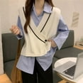thumbnail image 1 of [BRAND FACTORY PRICE!]Sweater Vest for Women V Neck Sleeveless Top Pullover Knitwear Top Loose Fit Women's Clothing, 1 of 10