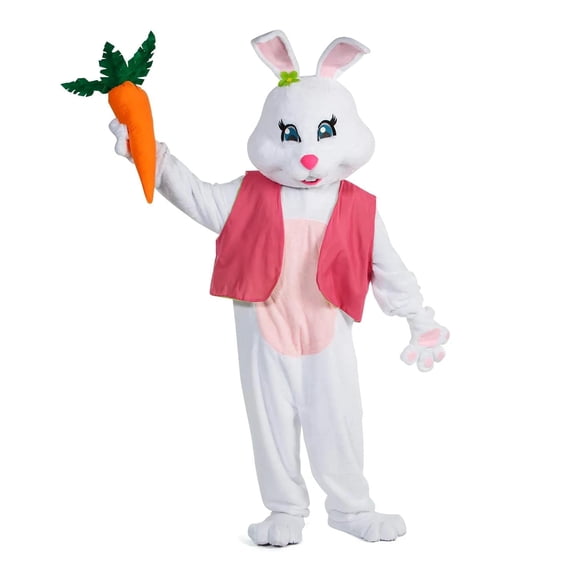 Halloween Express Womens Easter Bunny Jumpsuit with Headgear Costume - One Size Fits Most
