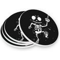 thumbnail image 3 of GZHJMY Halloween Skeleton Round Coasters for Drinks,Absorbent Heat Resistant Coaster for Tabletop Protection,Suitable for Kinds of Cups, Wooden Table, Home Decor 1pcs, 3 of 6
