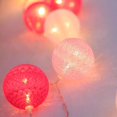thumbnail image 3 of Cadena de luces de bola de hilo de algodón, LED Guirnalda de luces de hadas alimentada por batería, para dormitorio, (Macaron) XianweiShao 8390615105279, 3 of 3