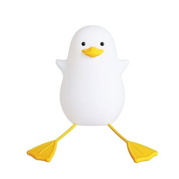 WEIKE Polka dot cute duck night light, cute Christmas seagull silicone night light (warm light)