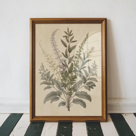 Vintage Botanical Plants Wall Art Print
