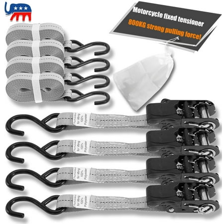 

TOY LIFE 4Pcs Ratchet Tie Down Straps 1 X15Ft Cargo Tie Down Set with Utility Ratchet