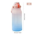 thumbnail image 2 of Botella de agua, botella de bebida deportiva gratuita con marca de tiempo y cubierta de bloqueo, botella de agua de plástico a prueba de fugas (rosa azul, 2 L), 2 of 5