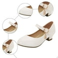 thumbnail image 6 of Dakaela Girls Dress Shoes Toddler Low Heels Princess Mary Jane Wedding Party Back to School Dressy Pumps for Little Big Kid White 2, 6 of 8