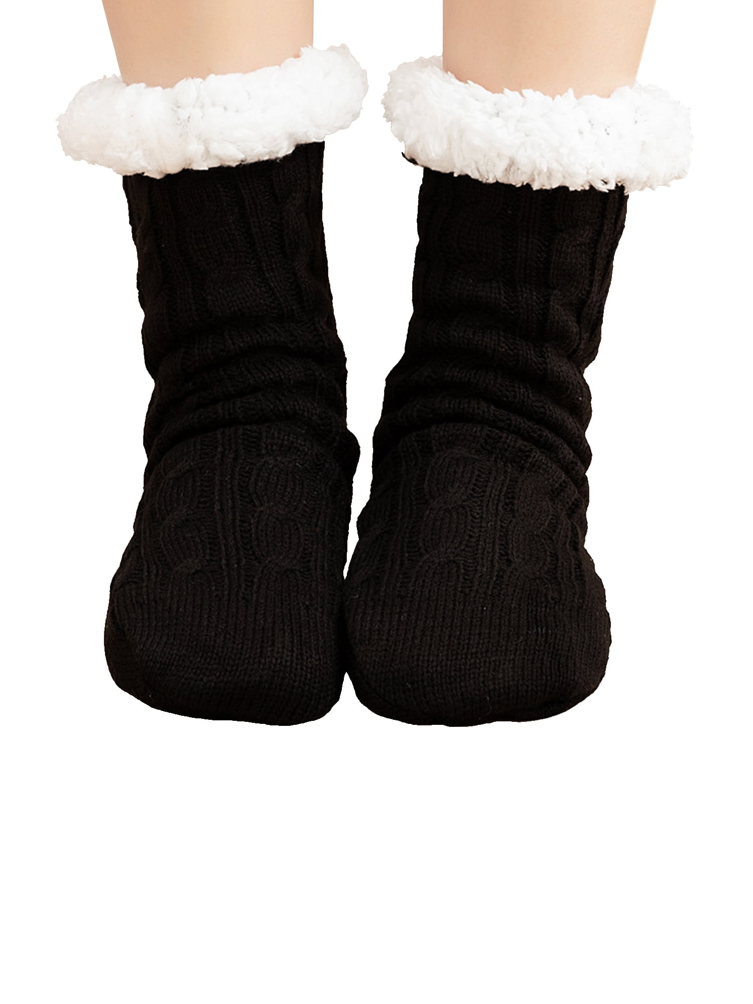 mens warm slipper socks with rubber non slip grip