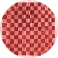 thumbnail image 1 of Ahgly Company Indoor Round Checkered Red Modern Area Rugs, 4' Round, 1 of 4