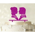 thumbnail image 1 of Couple Wedding Cake Topper Personalized Glitter Pink Cake Topper Color Option Available 5-7 Inches Wide, 1 of 1