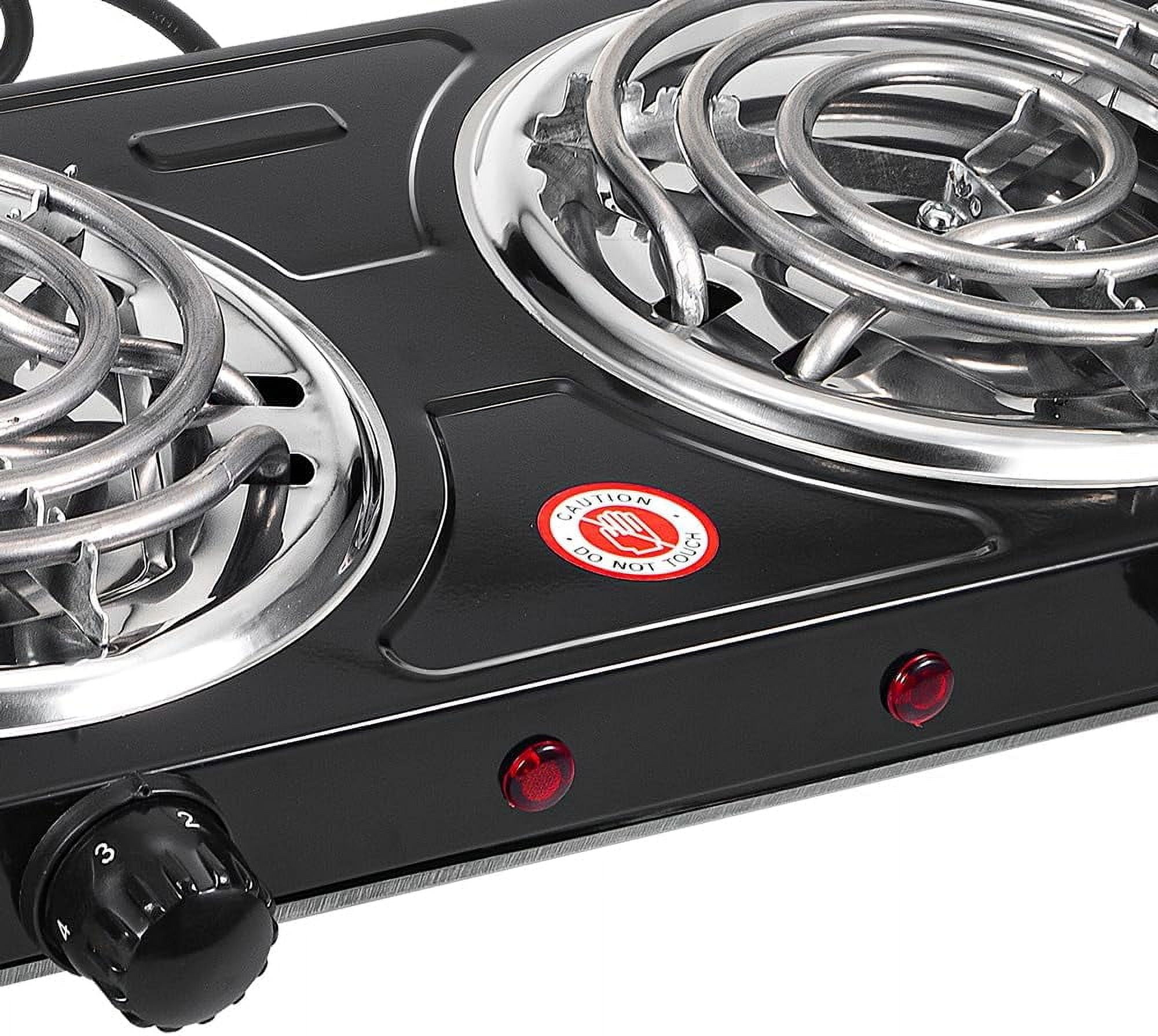 Hot Plate,2000W Double Burner Electric Cooktop,Portable Stove Top,Heating Hot Plate Stove for Kitchen Camping