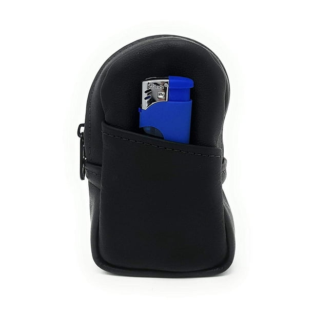 Genuine Leather Cigarette Case & Lighter Holder for Men and Woman, Holds Regular and 100's, YKK Zipper, by Nabob Leather (Black) (Black) Genuine Leather Cigarette Case & Lighter Holder for Men and Woman, Holds Regular and 100's, YKK Zipper, by Nabob Leather (Black) (Black)