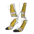 thumbnail image 2 of Uemuo Gnome Sweet Honey Pattern Women's Crew Socks, Soft Durable Breathable Moisture-Wicking with Odor Control Cotton socks, 2 of 9