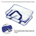 thumbnail image 4 of Uxcell L Size Clear Toiletry Bag Makeup Cosmetic Pouch with Zipper Handle, Blue, 4 of 6
