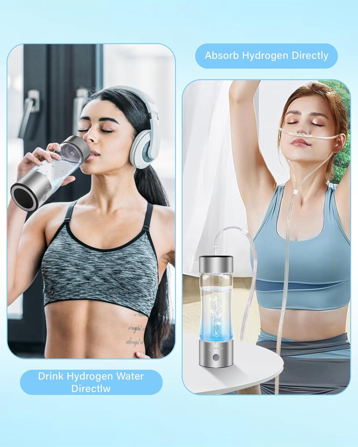 Echo Go SPE and PEM Technology Borosilicate Glass Water Bottle
