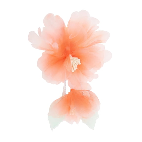 Unique Bargains 1 Pc Hair Clip Flowers Pattern Decorative Hairpin 5.71"x3.94" Orange-pink