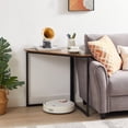 thumbnail image 2 of VECELO 23.4" Small Corner Table, Space Saving Triangle Vanity Desk, Computer Desk with Sturdy Steel Frame, Brown, 2 of 9