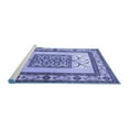thumbnail image 2 of Ahgly Company Machine Washable Indoor Square Persian Blue Traditional Area Rugs, 5' Square, 2 of 4