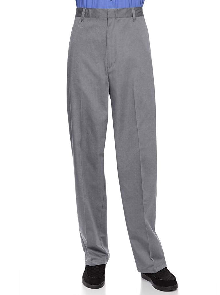 AKA Half Elastic Flat Front Men's Slacks Grey 38 Medium 38W x 32L ...