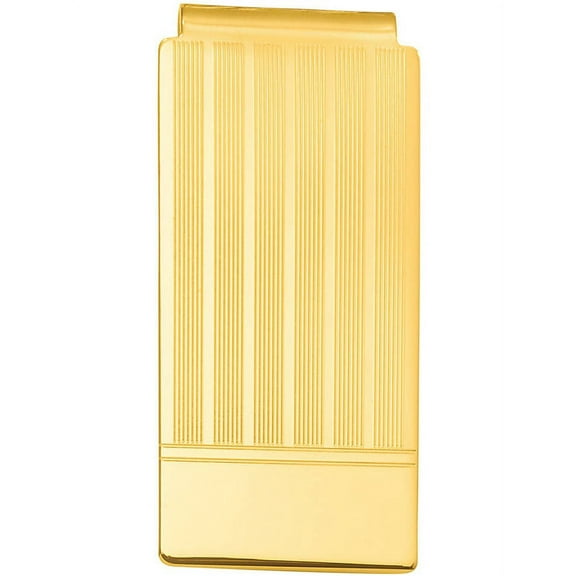Primal Gold-plated Kelly Waters Etched Lines Hinged Money Clip