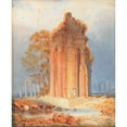 thumbnail image 2 of Anthony Vandyke Copley Fielding 20x24 Black Ornate Framed Double Matted Museum Art Print Titled: Cattle Watering by Corinthian Columns, 2 of 5