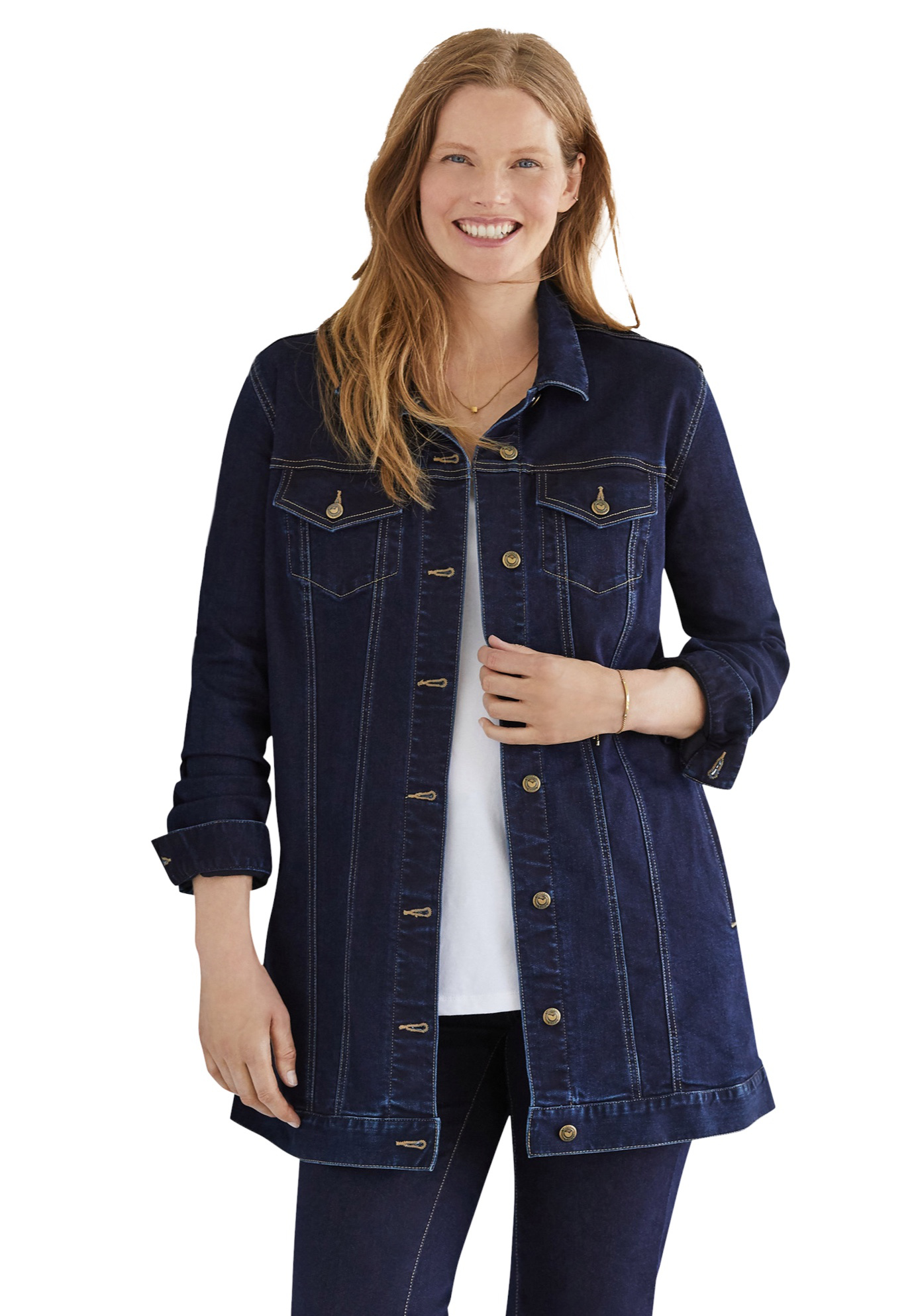 Long Stretch Denim Jacket Jacket 