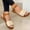 Beige, variant on Women's Low Heel Boho Roman Sandals, Casual Flat Beach Vacation Style, Breathable Lightweight Outdoor Summer Ladies Shoes Brown 35
