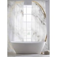 thumbnail image 5 of Modern White Marble Sheer Curtains 84 Inch Length 2 Panels Set, Abstract Gold Circle Geometric Voile Window Treatment Rod Pocket Curtains Sheers Drapes for Bedroom/Living Room/Kitchen 52"x84"x2, 5 of 7