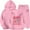 Pink, variant on Little Winter Girls Outfits Set Tracksuit With Print Hoodie Joggers Warm Kids