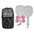 thumbnail image 4 of El juego de paletas de Pickleball incluye 2 raquetas, 4 bolas, portátil, ligero y bolsa de almacenamiento, protector de bordes, raquetas de Pickleball Rosa, 4 of 8