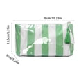 thumbnail image 3 of Bolsa de cosméticos de PVC impermeable con cremallera de borla, diseño rayado, para viaje y uso diario, guarda maquillaje y accesorios, múltiples colores, 26 x 13.5 x 9 cm, 3 of 6