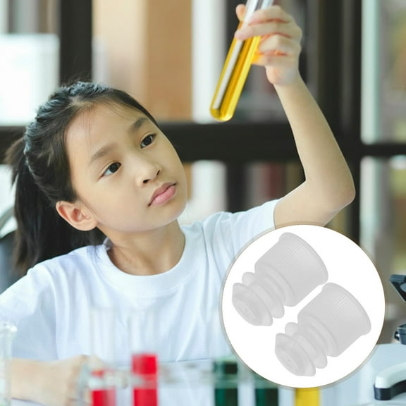 PBPBOX 100Pcs Plastic Lab Bottle Stoppers Transparent Solid Plugs with Winged Easy Removal