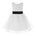 thumbnail image 2 of Ekidsbridal White Backless Lace V-Back Holy Communion Baptism Christening Dress for Flower Girls 206T S, 2 of 3