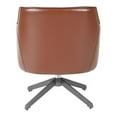 thumbnail image 4 of Fauteuil d'Appoint en Similicuir Brun Selle avec Base Noire, 4 of 6