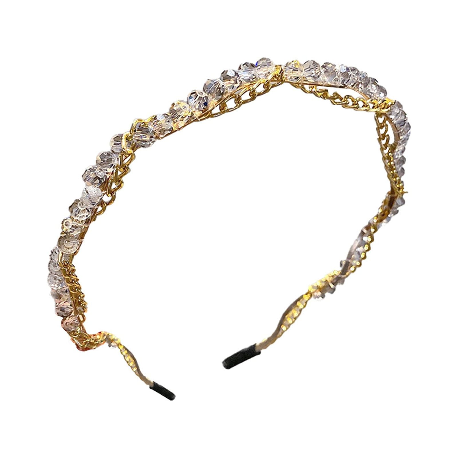 Barrettes Women Chained Headband Fashion Gold Metal Thin  display picture 2