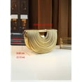 thumbnail image 5 of Remanland Women's Metallic Textured Crescent Evening Clutch Bag, Gold, 5 of 10