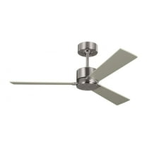 3 Blade Ceiling Fan in Modern Style-12.6 inches Tall and 44 inches Wide-Brushed Steel Finish Bailey Street Home 96-Bel-4828575