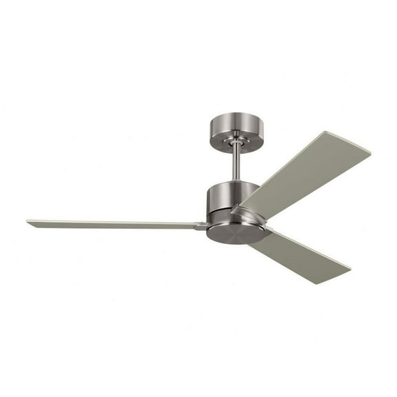 3 Blade Ceiling Fan in Modern Style-12.6 inches Tall and 44 inches Wide-Brushed Steel Finish Bailey Street Home 96-Bel-4828575