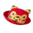 thumbnail image 1 of Kid Wool Felt Bucket Hat Cartoon Tiger Patchwork Fisherman Hat Caps, 1 of 6