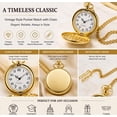 thumbnail image 6 of Vintage Pocket Watch,Stainless Steel Quartz Pocket Watch 14 with Galaxy in Chain, 6 of 7