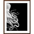 thumbnail image 2 of Art.com Octopus Black and White b Art Print by Fab Funky, Brown Frame Wall Art, 23" x 29", 2 of 5