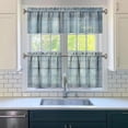 thumbnail image 3 of Vintage Teal Wood Grain Kitchen Curtains and Valances Set - 3 Piece Kitchen Curtains Sets with Valance for Windows Rod Pocket Machine Washable Kitchen Decor Decorations (54"x18"+2x27.5"x24"), 3 of 6