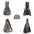 thumbnail image 7 of KL928 Denim Sling Bag - Small Crossbody Backpack Shoulder Casual Daypack Rucksack for Men Women, 7 of 7