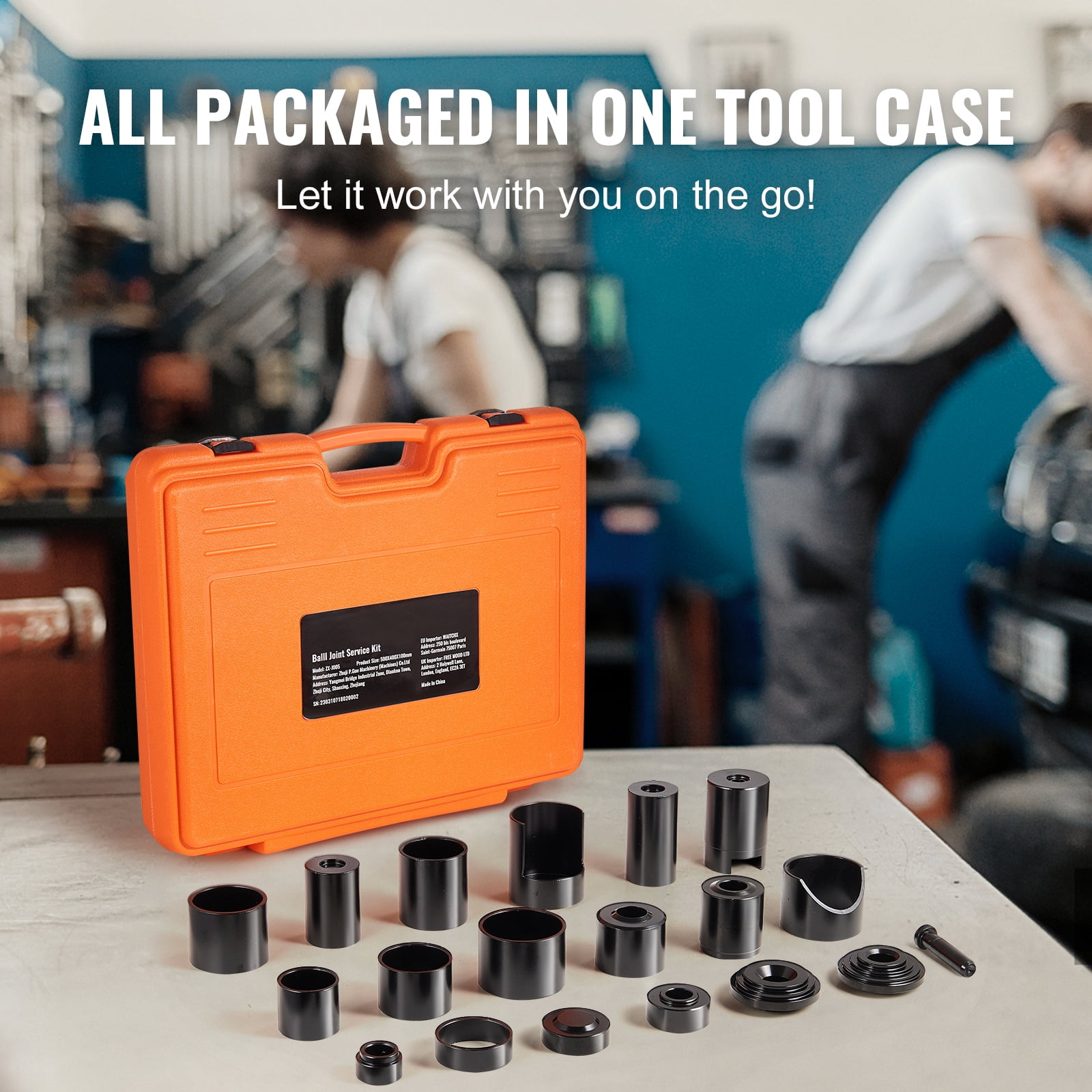 KFFKFF Ball Joint Press Set, 21-piece Tool Set, C-press Ball Joint Removal and Installation Tools, Suitable for Majority 2WD and 4WD Vehicles, Robust Ball Joint Maintenance Kit for Vehicle Servicing