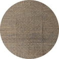 thumbnail image 1 of Ahgly Company Machine Washable Indoor Round Abstract Camel Brown Area Rugs, 4' Round, 1 of 7