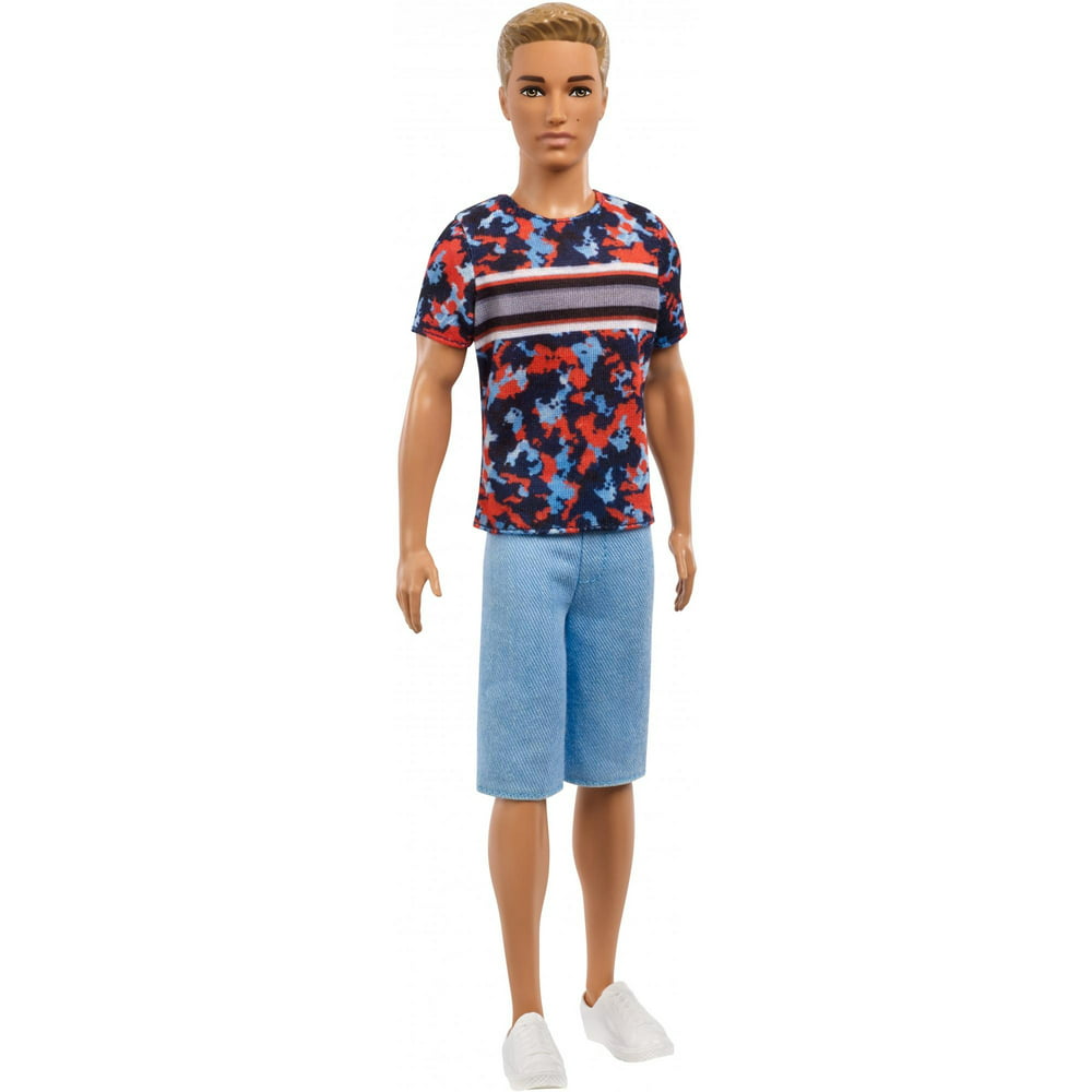 Barbie Ken Fashionistas Doll, Original Body Type Wearing Camo Top ...